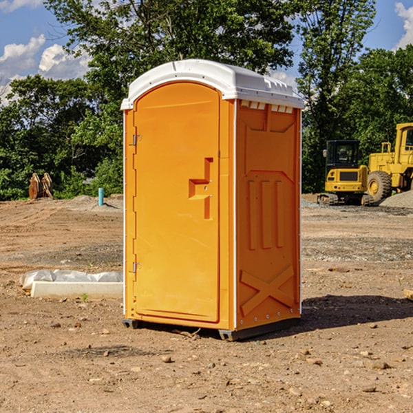 how often are the porta potties cleaned and serviced during a rental period in Piney